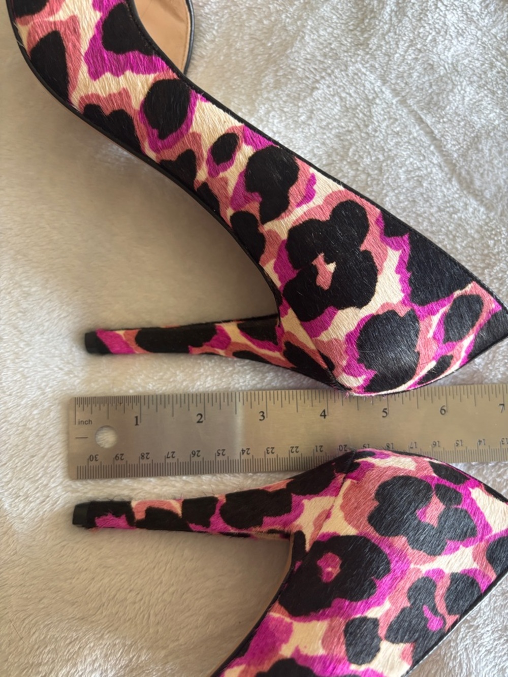 NWOT Nine West Pink & Black Leopard Peep-Toe Heels - Picture 6 of 6